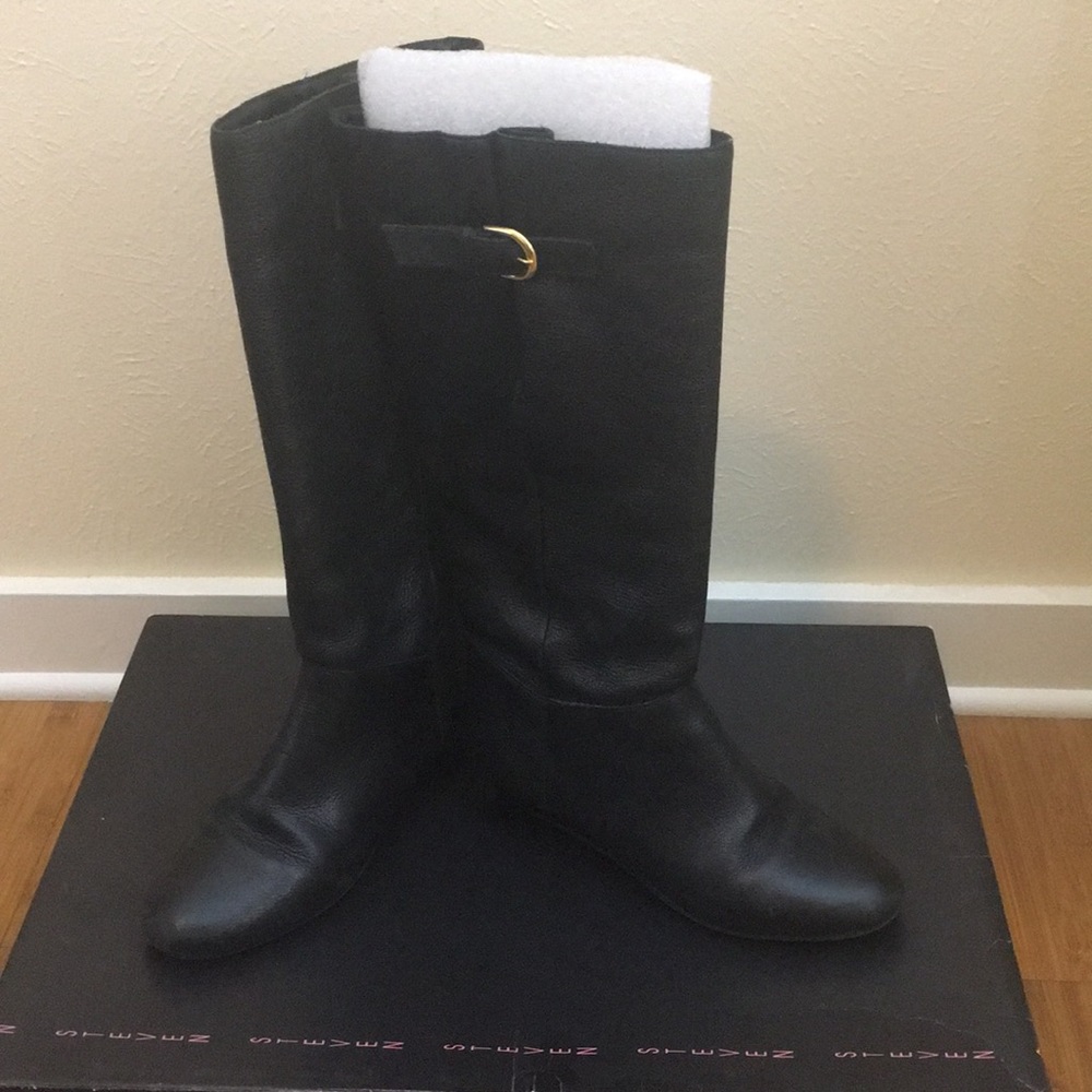 Steven Madden Black Leather Boots Size 8